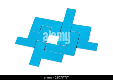 Structure with a hole in the middle, empty space, missing piece, link Simple elements with place for a middle part Lacking, hiring chance, business Stock Photo