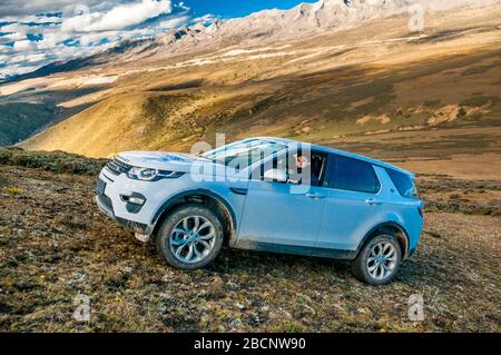 Off road on the Love Song of Kangding mountain, Sichuan Province Stock Photo