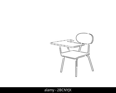 School isolated line drawing, vector illustration design. Education collection. Stock Vector