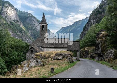 xhurch in val verzasca, ticino, switzerland Stock Photo