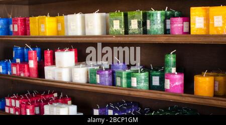 Scented candles on display ant the Balarat Candle store, Balarat, Australia Stock Photo