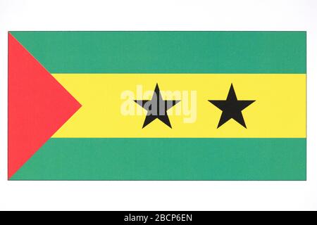 National flag of Sao Tome And Principe. Stock Photo