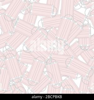 Face mask seamless pattern illustration Stock Vector