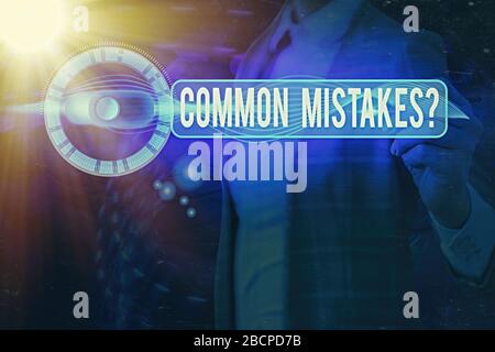 Handwriting text Common Mistakes question. Conceptual photo repeat act or judgement misguided or wrong Stock Photo