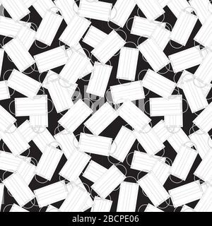 Face mask seamless pattern illustration Stock Vector