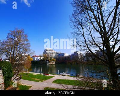 Ulm, Germany: View over to Neu-Ulm Stock Photo