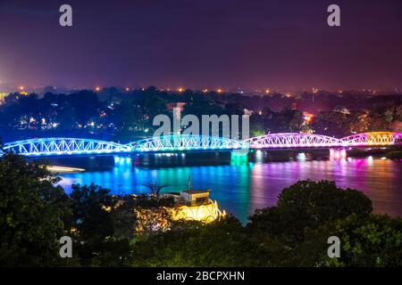 Truong Tien bridge in Hue, Vietnam Stock Photo