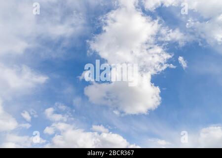Blue sky with beautiful white clouds. Clouds floating on beautiful sky Stock Photo