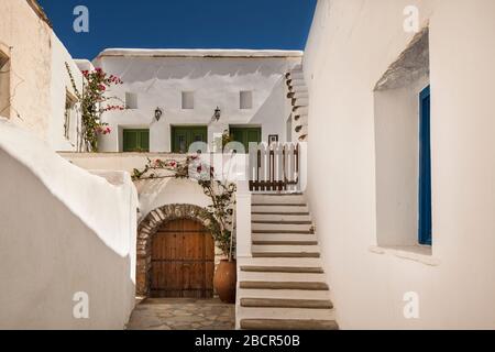 Greece, Cyclades archipelago, Tinos: Loutra is a traditional village on the island of Tinos, set in a lush and fertile area filled with citrus plantat Stock Photo