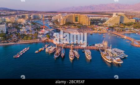 Eilat in Israel, aerial drone view Stock Photo