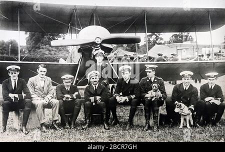 Royal Navy air crew, RNAS or RFC, early 1900s Stock Photo