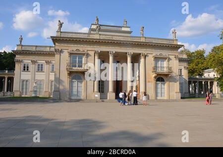 Palace on the Isle (Pałac na Wyspie), Łazienki Park, Warsaw, Poland, August 2019 Stock Photo