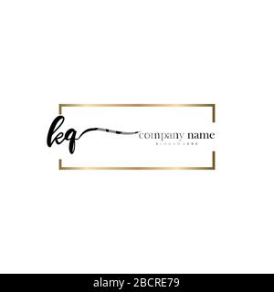 KQ Initial Letter handwriting logo hand drawn template vector, logo for beauty, cosmetics, wedding, fashion and business Stock Vector