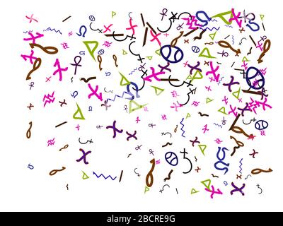 Confetti new background banner. A confetti new backgrounds patterns. Hand drawn Egypt signs creative. Stock Vector