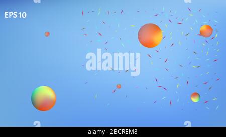 Background texture, bright. New space fantasy. Elementary colorific illustration theme. Cyan colored. A space themed background illustration. Colorful Stock Vector