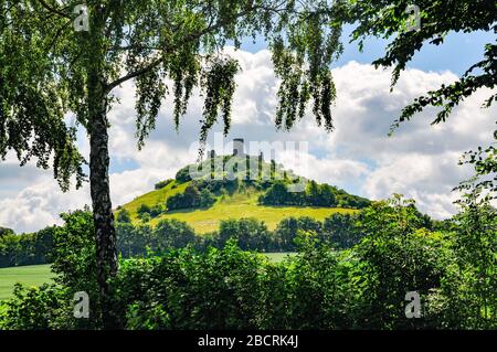 ruins of ancient robber knight castle desenberg at warburg, germany Stock Photo