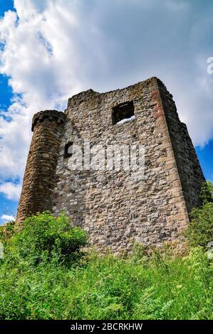 ruins of ancient robber knight castle desenberg at warburg, germany Stock Photo