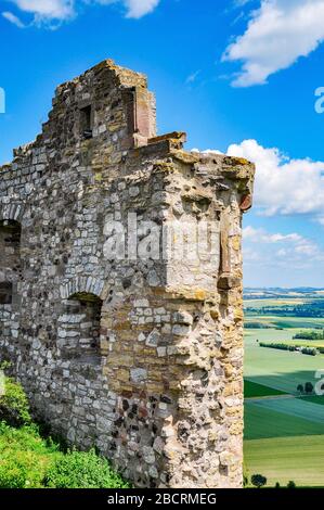 ruins of ancient robber knight castle desenberg at warburg, germany Stock Photo