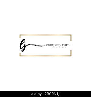 LJ Initial Letter handwriting logo hand drawn template vector, logo for beauty, cosmetics, wedding, fashion and business Stock Vector