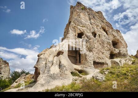 Ancient Church in the rock in Goreme open air Museum in Cappadocia, Turkey Stock Photo