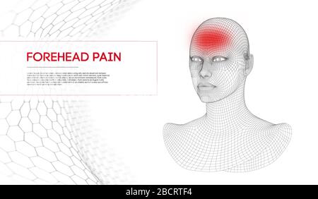Tired sick woman with high body temperature. Wireme head pain hurt and insomnia. Forehead ache female with fever and flu. Girl headache healthcare Stock Vector