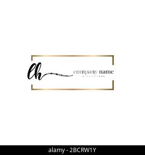 LH Initial Letter handwriting logo hand drawn template vector, logo for beauty, cosmetics, wedding, fashion and business Stock Vector