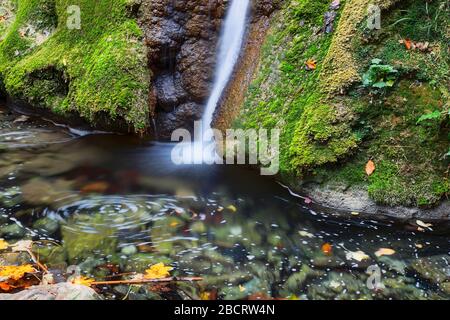 beautiful Susara waterfall in autumn season, Anina mountains, Romania Stock Photo