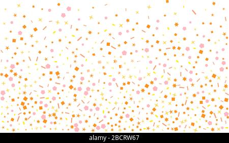Confetti new background pattern. Colored confetti backgrounds. Colored hexagons, stars, ovals star. Stock Vector