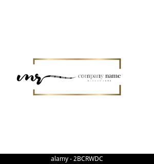 MR Initial Letter handwriting logo hand drawn template vector, logo for beauty, cosmetics, wedding, fashion and business Stock Vector