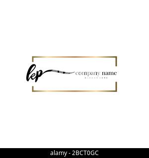 KP Initial Letter handwriting logo hand drawn template vector, logo for beauty, cosmetics, wedding, fashion and business Stock Vector