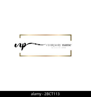 NP Initial Letter handwriting logo hand drawn template vector, logo for beauty, cosmetics, wedding, fashion and business Stock Vector