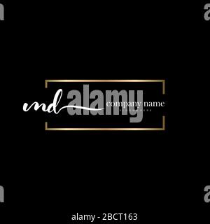 MD Initial Letter handwriting logo hand drawn template vector, logo for beauty, cosmetics, wedding, fashion and business Stock Vector
