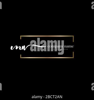 MN Initial Letter handwriting logo hand drawn template vector, logo for beauty, cosmetics, wedding, fashion and business Stock Vector