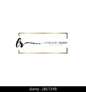 LR Initial Letter handwriting logo hand drawn template vector, logo for beauty, cosmetics, wedding, fashion and business Stock Vector
