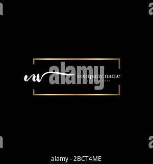 NV Initial Letter handwriting logo hand drawn template vector, logo for beauty, cosmetics, wedding, fashion and business Stock Vector