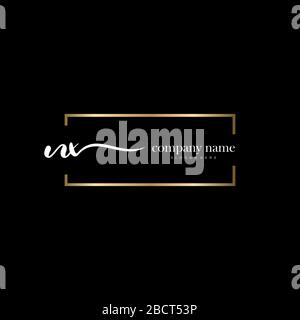 NX Initial Letter handwriting logo hand drawn template vector, logo for beauty, cosmetics, wedding, fashion and business Stock Vector