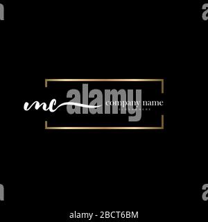 MC Initial Letter handwriting logo hand drawn template vector, logo for beauty, cosmetics, wedding, fashion and business Stock Vector