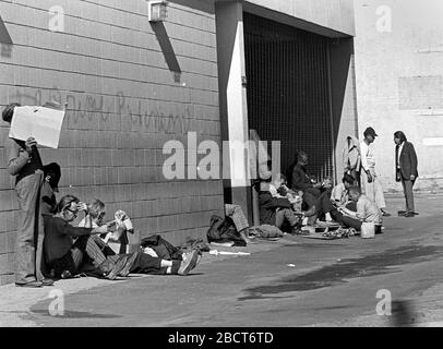 Skid Row 1960s Street Scene, Downtown Los Angeles USA 1969 Stock Photo ...