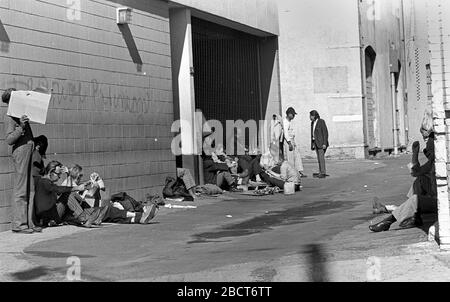 Skid Row 1960s  Street Scene, Downtown Los Angeles USA 1969 Stock Photo