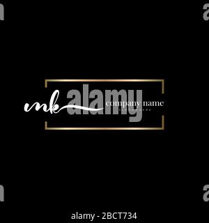 MK Initial Letter handwriting logo hand drawn template vector, logo for beauty, cosmetics, wedding, fashion and business Stock Vector
