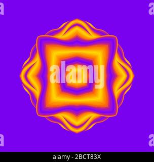 Optical illusion lines background. Abstract 3d purple and yellow illusions. EPS 10 Vector illustration Stock Vector