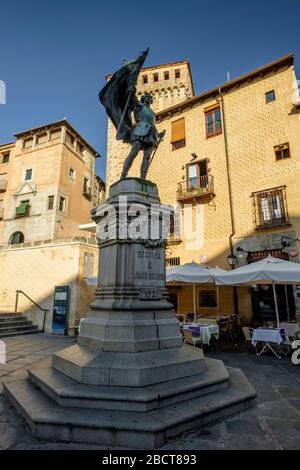 Medina del camo square, Segovia city, Castile-la mancha, Spain Stock Photo