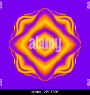 Optical illusion lines background. Abstract 3d purple and yellow illusions. EPS 10 Vector illustration Stock Vector