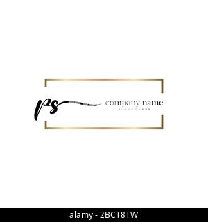 PS Initial Letter handwriting logo hand drawn template vector, logo for beauty, cosmetics, wedding, fashion and business Stock Vector