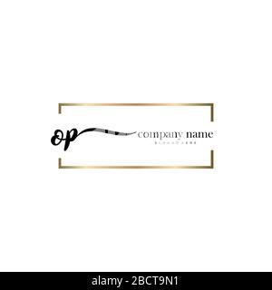 OP Initial Letter handwriting logo hand drawn template vector, logo for beauty, cosmetics, wedding, fashion and business Stock Vector