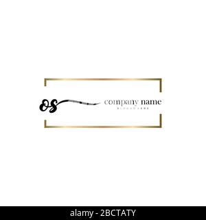 OS Initial Letter handwriting logo hand drawn template vector, logo for beauty, cosmetics, wedding, fashion and business Stock Vector