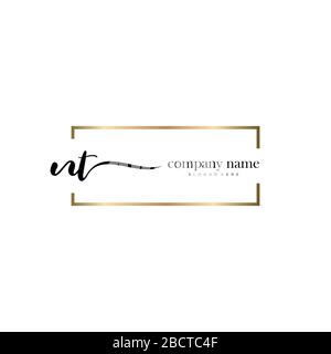 NT Initial Letter handwriting logo hand drawn template vector, logo for beauty, cosmetics, wedding, fashion and business Stock Vector