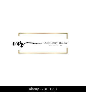 NR Initial Letter handwriting logo hand drawn template vector, logo for beauty, cosmetics, wedding, fashion and business Stock Vector