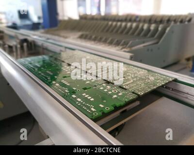 Printed circuit board without electronic components ready for assembly Stock Photo