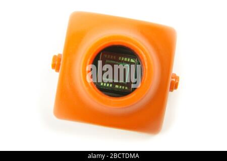 Analog signal camera sensor close up of drone first player view camera Stock Photo